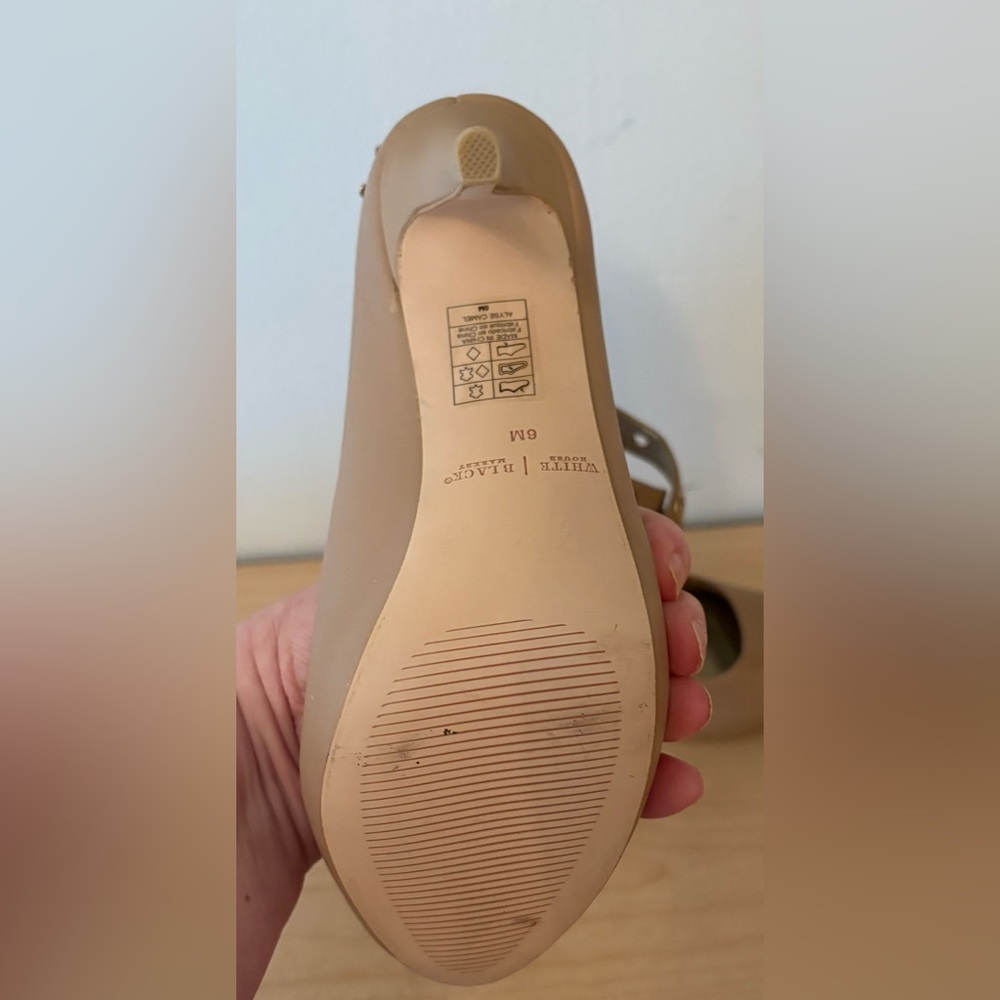 WHITE HOUSE BLACK MARKET ALYSE CAMEL HEELS SIZE 6M - Picture 8 of 8